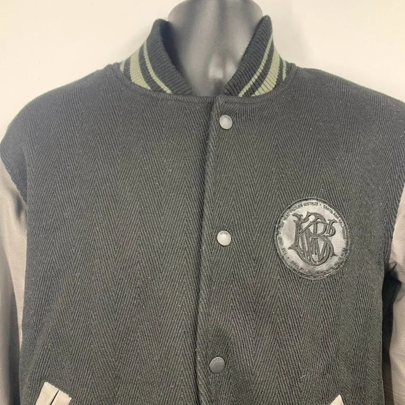 Krew Men's Varsity Classic Long Sleeve Snap Embroidered Logo Jacket Size‎ M - Picture 4 of 12
